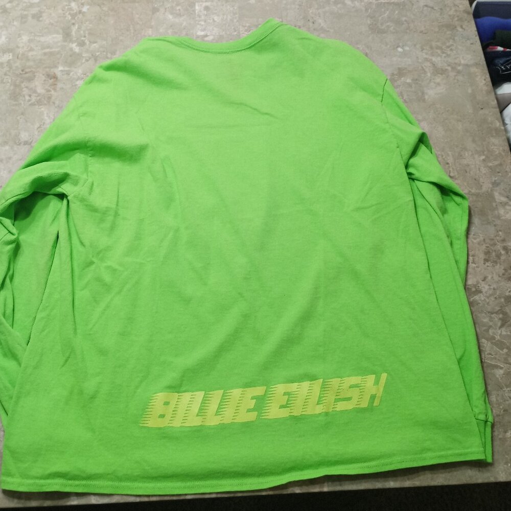 Billie Eilish Neon Green Long-Sleeve XL Top - Picture 2 of 5